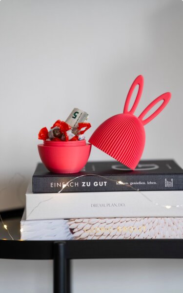 Osterei mit Hasenohren & Schraubverschluss – modern & verspielt