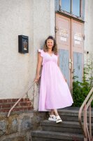 MUSSELIN KLEID STRIPES PINK