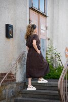 MUSSELIN KLEID BRAUN